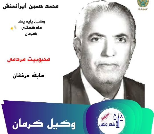 محمد حسین ایرانمنش وکی پایه یک کرمان