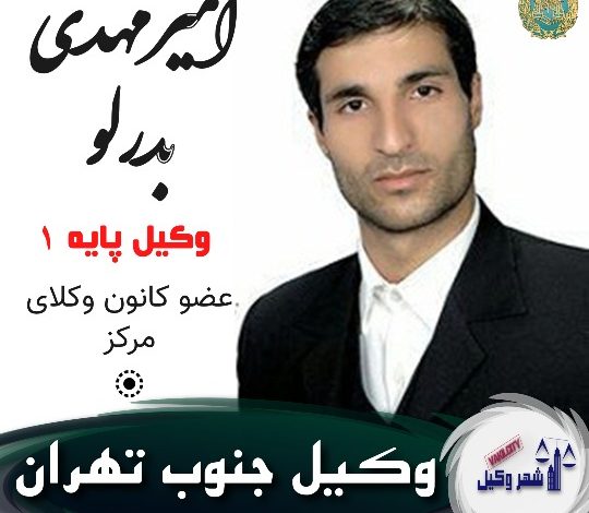 امیرمهدی بدرلو وکیل جنوب تهران