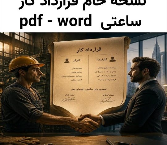 دانلود رایگان نمونه قرارداد کار ساعتی